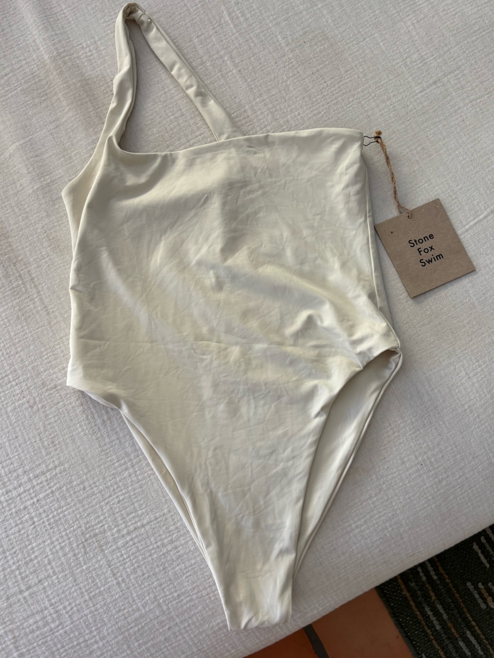 Stone Fox Swim Cream One-Shoulder One Piece New with tags medium